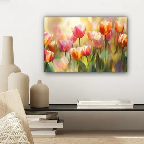 Tulpen - Sprookjesachtig - Kleurrijk canvas 2cm klein -sfeer6