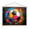 Graffiti - Voetbal - Muur - Street art - Sport textielposter latten blank klein -3d
