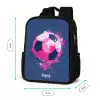 Voetbal -  Verf - Roze - Blauw Rugzak - Zwart middel -productfoto_formaten