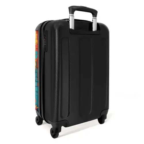 Kleurrijke vos met jas in graffiti stijl NBS - Handbagage koffer - Kinderen Unisex middel -achterkant