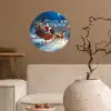 Kerstman - Rendier - Kerst - Sneeuw Wandcirkel behangsticker klein -sfeer1