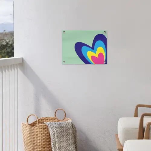 Hartjes - Kleurrijk - Valentijn tuinposter los doek klein -sfeer8