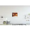 Winter - Kerst - Huis - Openhaard textielposter latten blank klein -kinderkamer