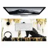 Panter - Zwart - Abstract - Goud Muismat XXL klein -3d
