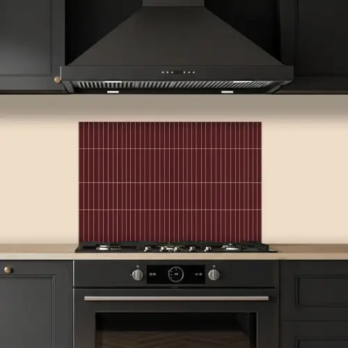 Lijnen - Patroon - Bordeaux keuken achterwand spatscherm klein 900 -sfeer1