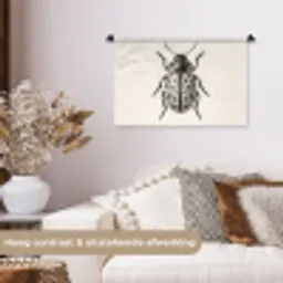 Kever - Insect - Vintage Wandkleed katoen klein -sfeer1