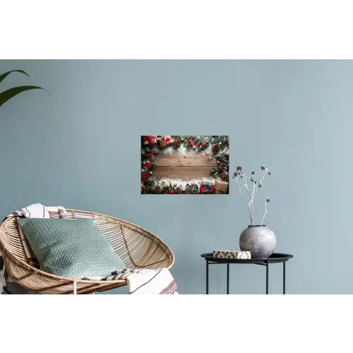 Kerstdecoratie - Geschenken - Hout - Veelkleurig Muursticker klein -plant
