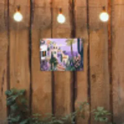 Huizen - Minimalistisch - Palmbomen - Kust tuinposter los doek klein -sfeer1