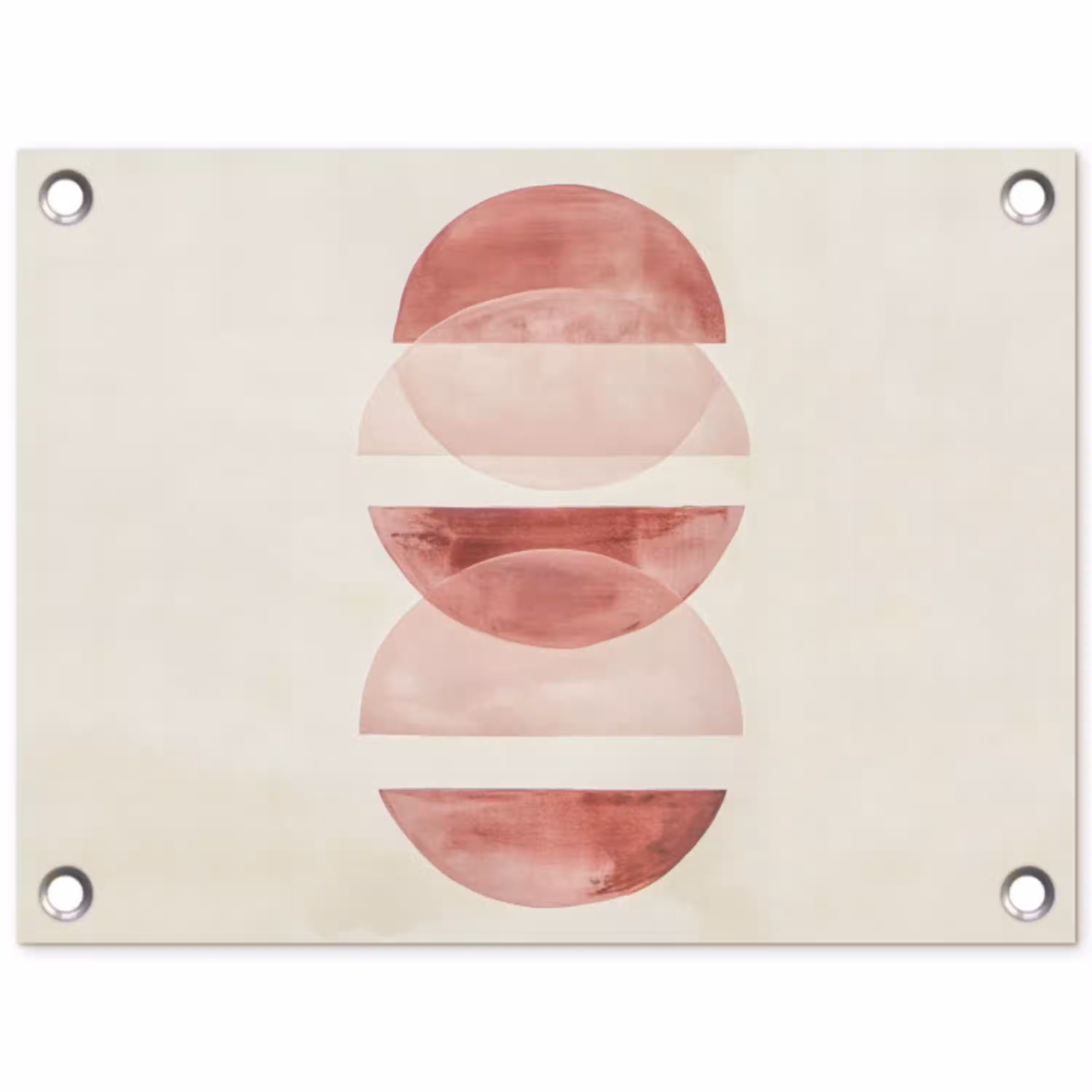 Minimalistisch - Cirkels - Roze tuinposter los doek klein -3d