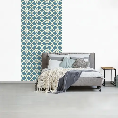 Patroon - Symmetrisch - Blauw fotobehang vinyl groot 64 -slaapkamer