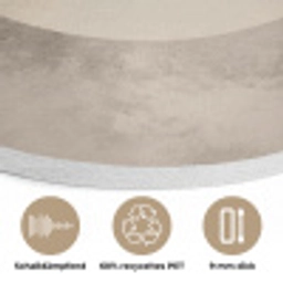 Vogel - Beige - Japandi Akoestische PET Vilt - Rond klein -closeup_DE
