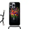 Felgekleurd - Bloemen - Vaas Hoesje iPhone 16 Pro Max met koord klein -3d