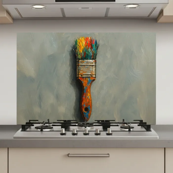 Verf - Kwast - Schilderij keuken achterwand spatscherm klein -3d_website