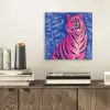 Tijger - Roze - Bladeren - Jungle aluminium wit klein -sfeer1