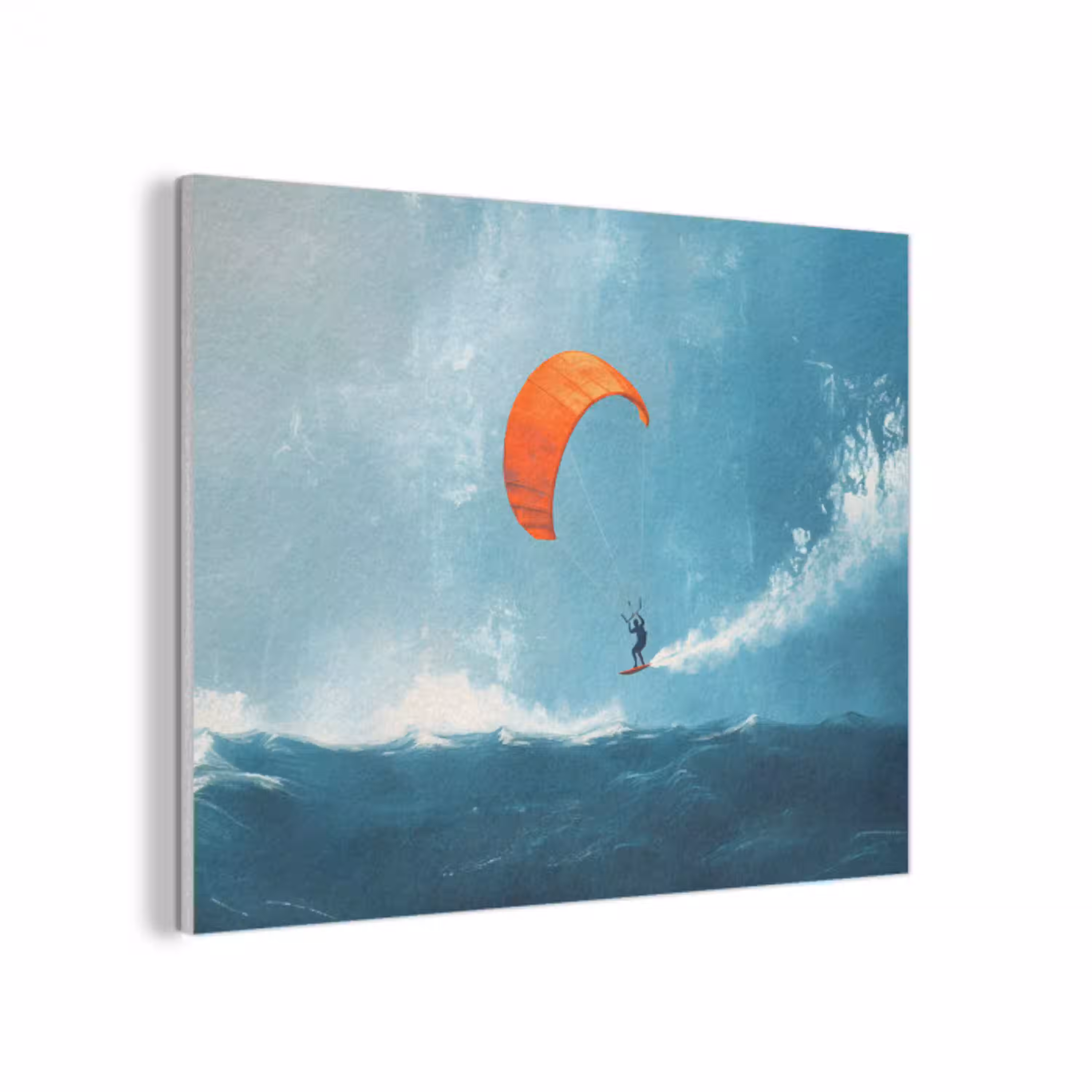 Kitesurfer - Oranje - Zee - Lucht PET vilt klein -3d