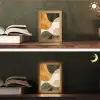 Vormen - Okergeel - Abstract Light Box met kabel (Tafellamp) klein -sfeer3