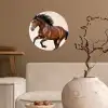 Paard - Galop - Energie Wandcirkel behangsticker klein -sfeer1