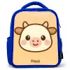 Kawai - Koe - Bruin Kinderrugzak - Blauw middel -3d