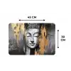 Boedhha - Penseelstreken - Goud - Abstract Placemat vinyl groot -specs