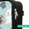 Zee dieren patroon kleurrijk Kinderkoffer - Zwart klein -rits_NL