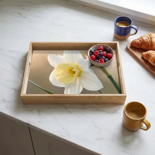 Narcis - Bloem - Minimalistisch Dienblad Rechthoek middel -sfeer2
