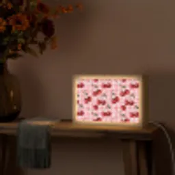 Kersen - Blokken - Rood Light Box met kabel (Tafellamp) klein 924 -sfeer4
