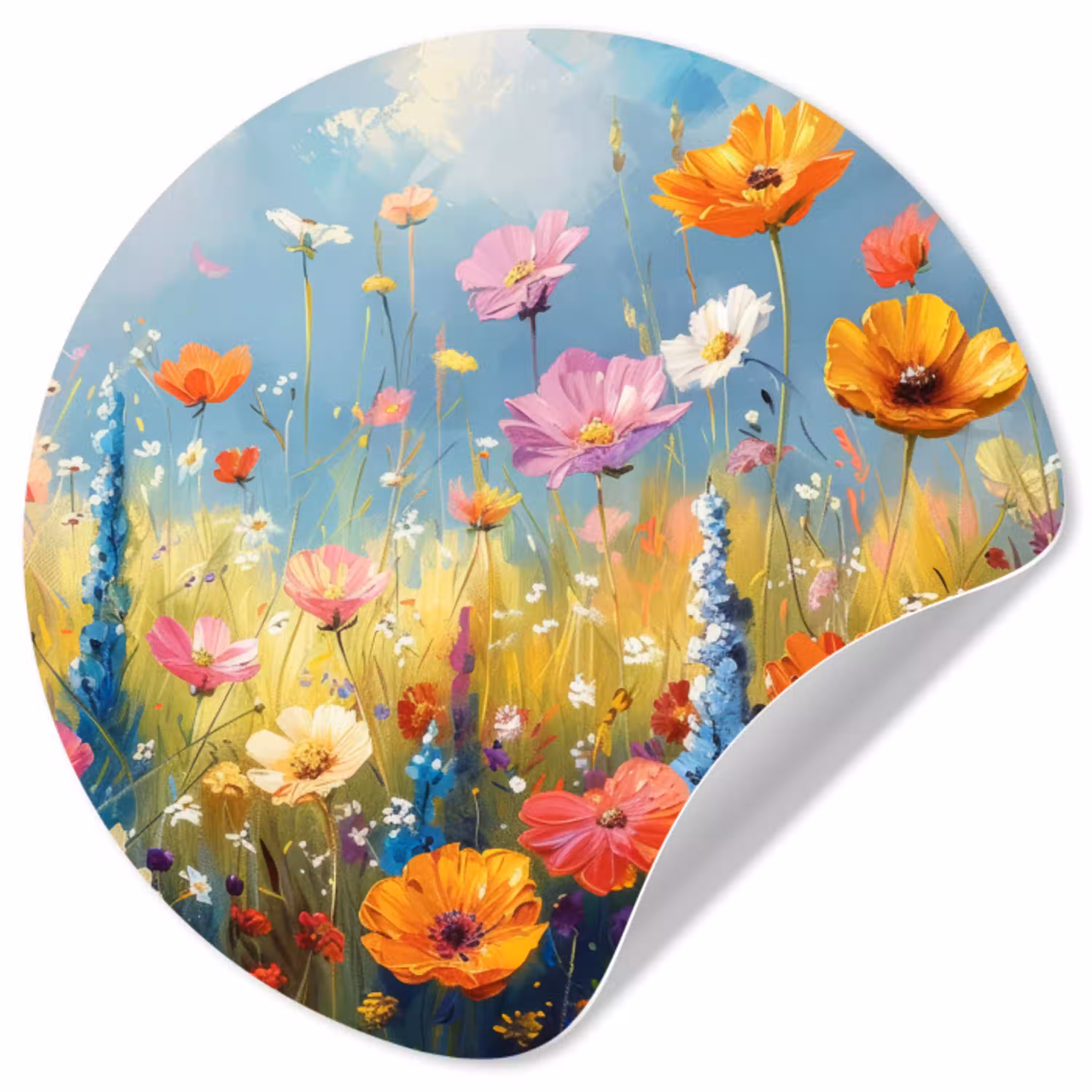 Bloemen - Natuur - Botanisch - Kunst Wandcirkel behangsticker klein -3d