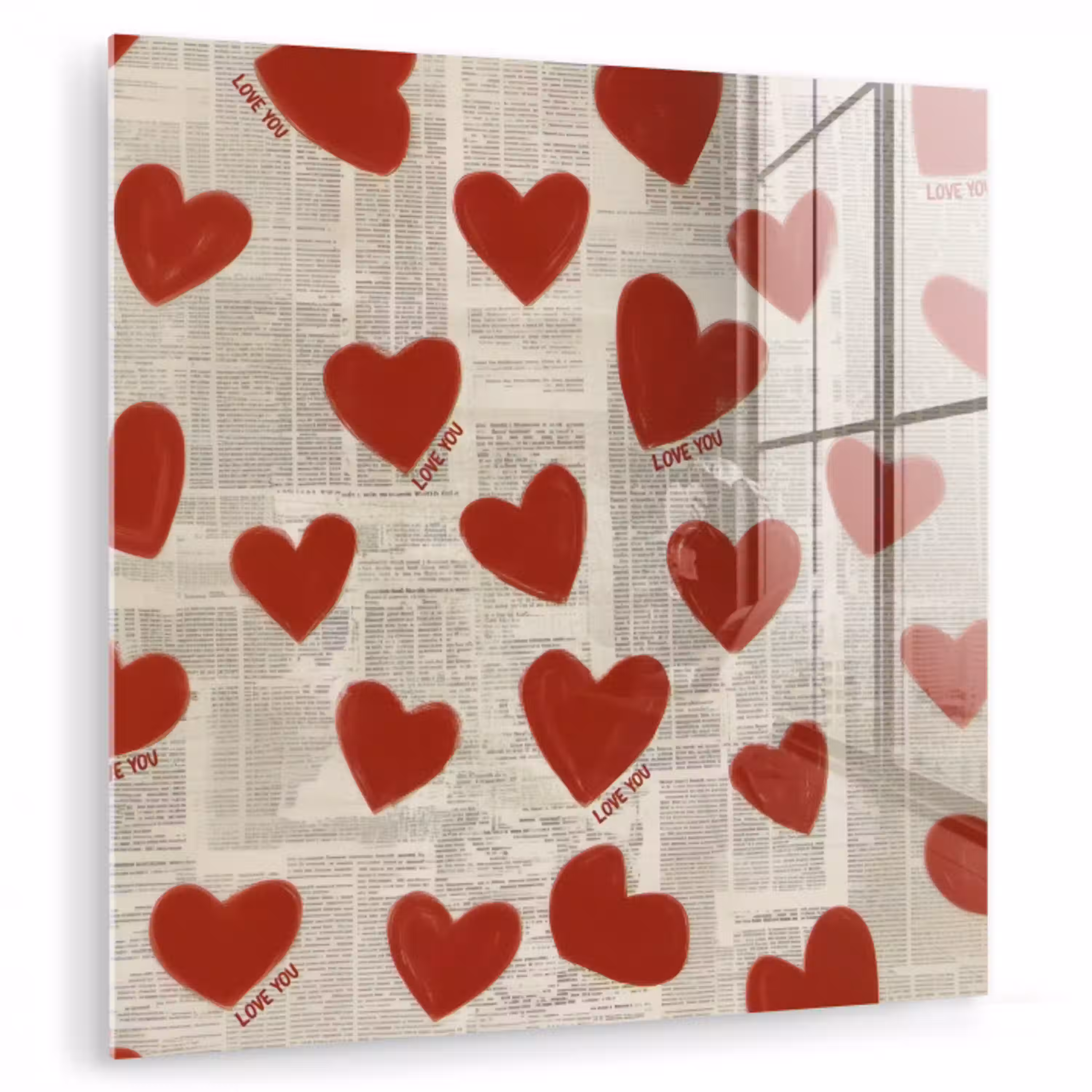 Hartjes - Krant - Loveyou plexiglas 5mm klein -zzzproduct_nieuw