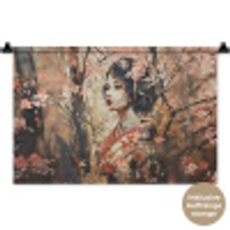 Kimono - Vrouw - kersenbomen Wandkleed katoen klein -t3d_DE