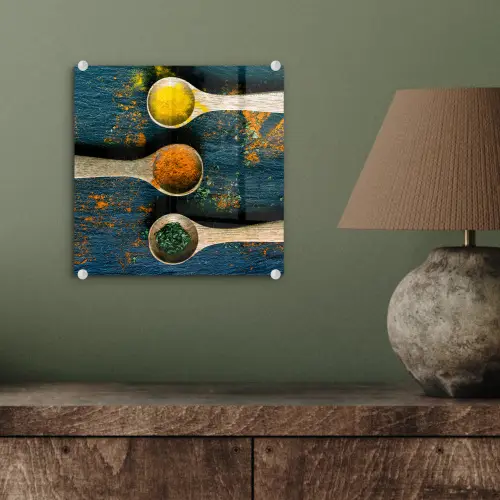 Specerijen - Lepel - Kruiden - Bruin - Geel - Groen plexiglas 5mm klein -sfeer3