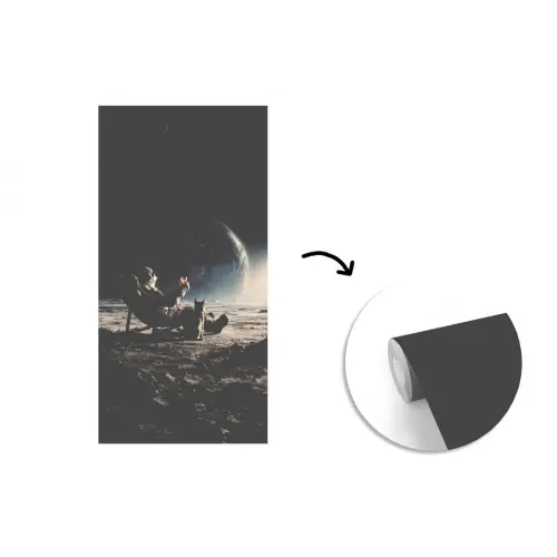 Maan - Kat - Astronaut - Ruimte fotobehang vinyl groot -3d