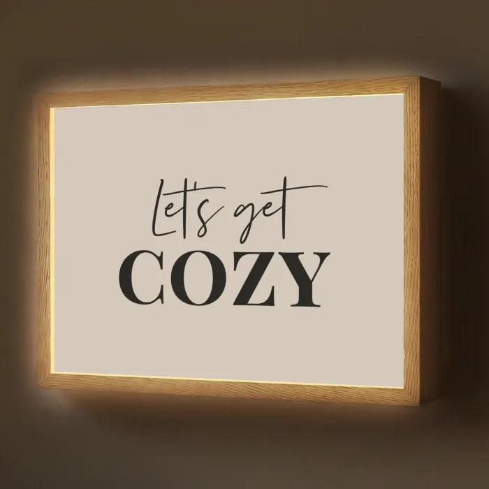 Beige - Winter - Quote - Cozy Light Box met batterij (Wandlamp) middel -z3d_website