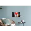 Meisje - Hart - Graffiti - Kunst - Kleuren - Rood Muursticker klein -plant