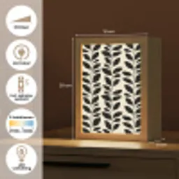 Botanisch - Dessin - Zwart - Beige Light Box met kabel (Tafellamp) klein 925 -USP_NL