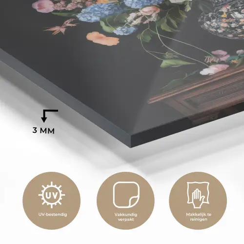 Bloemenvaas - Hout - Bloemen - Boeket plexiglas 5mm klein -sfeer2