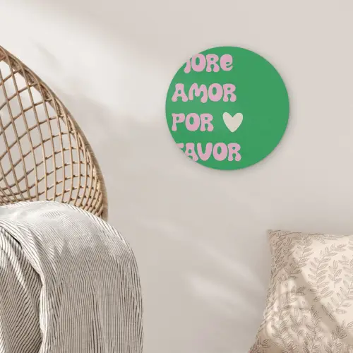 Amor - Valentijn - Groen - Tekst Akoestische PET Vilt - Rond klein -sfeer4