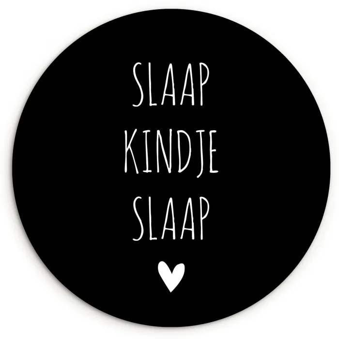 Quotes - Slaap kindje slaap - Spreuken Wandcirkel kunststof plaat 5mm dik klein -3d