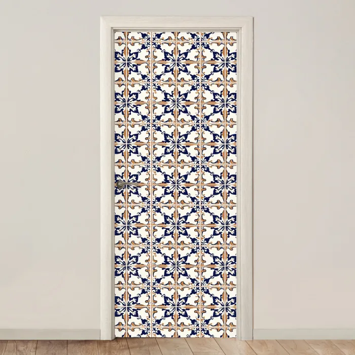 Klassiek - Patroon - Kleurrijk deurposter klein 289 -3d_beige
