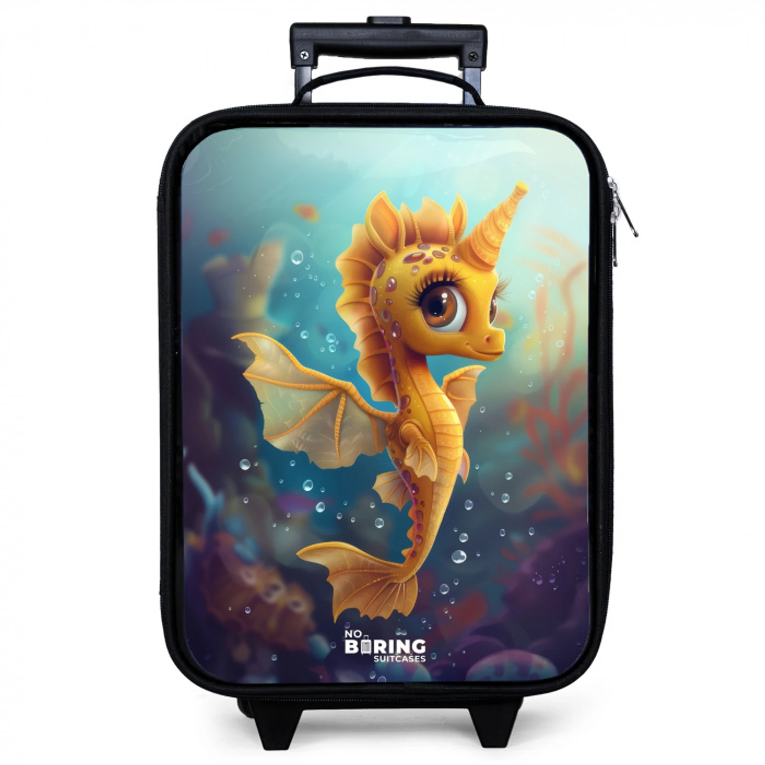 Oranje zeepaardje in het water Kinderkoffer - Zwart klein -zzz_website3d