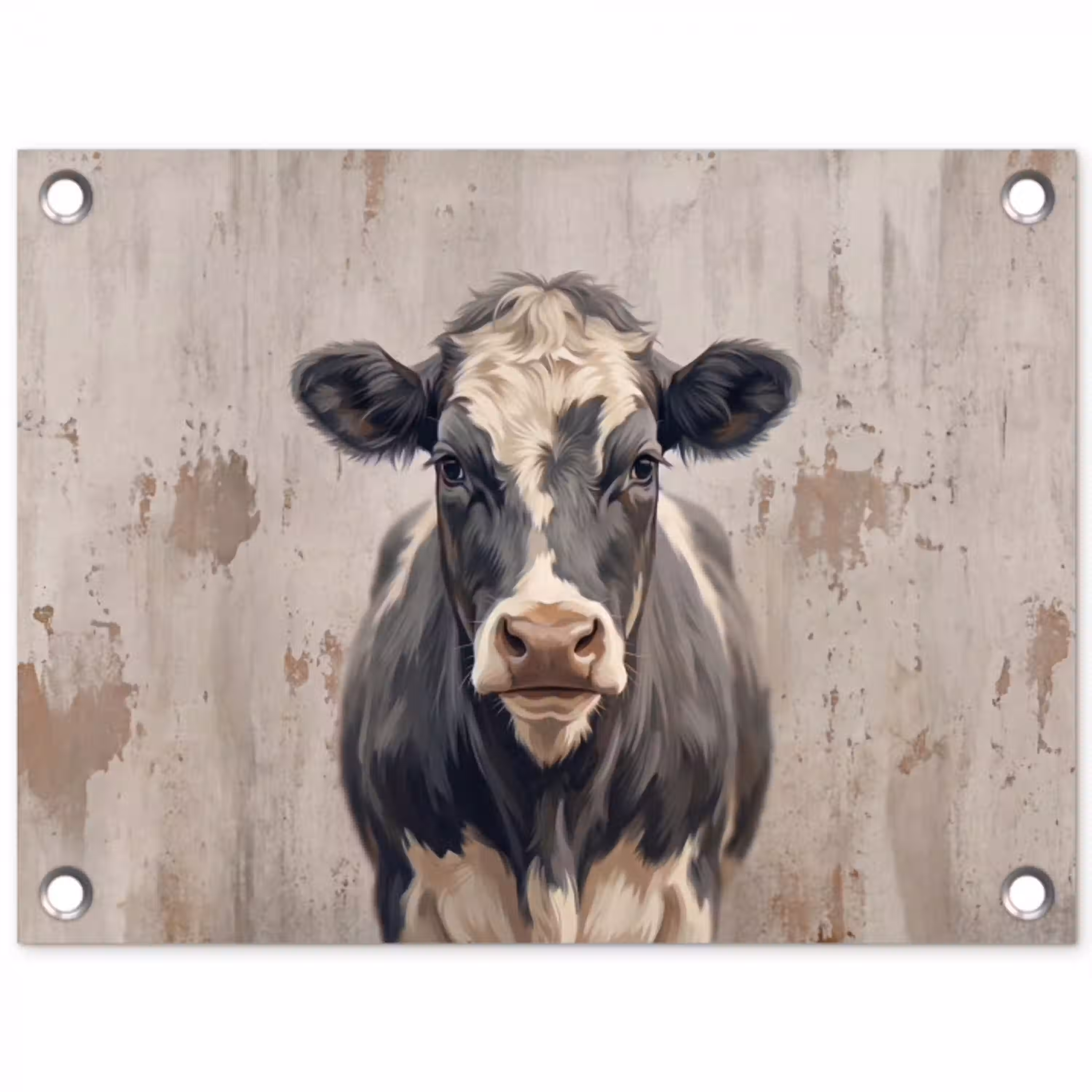 Koe - Portret - Dieren - Modern tuinposter los doek klein -3d