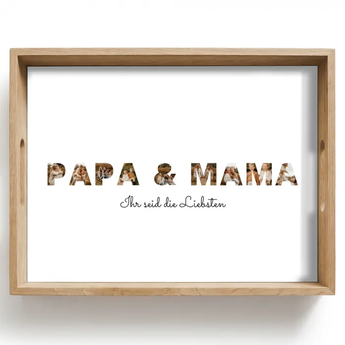 Papa & Mama - Buchstaben-Collage Dienblad Rechthoek middel -z3d_shopping