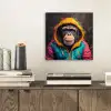 Graffiti - Chimpansee - Jas - Aap - Verf aluminium wit klein -sfeer1