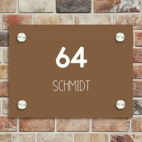 Bruin - Modern Naambord Rechthoek middel -sfeer3