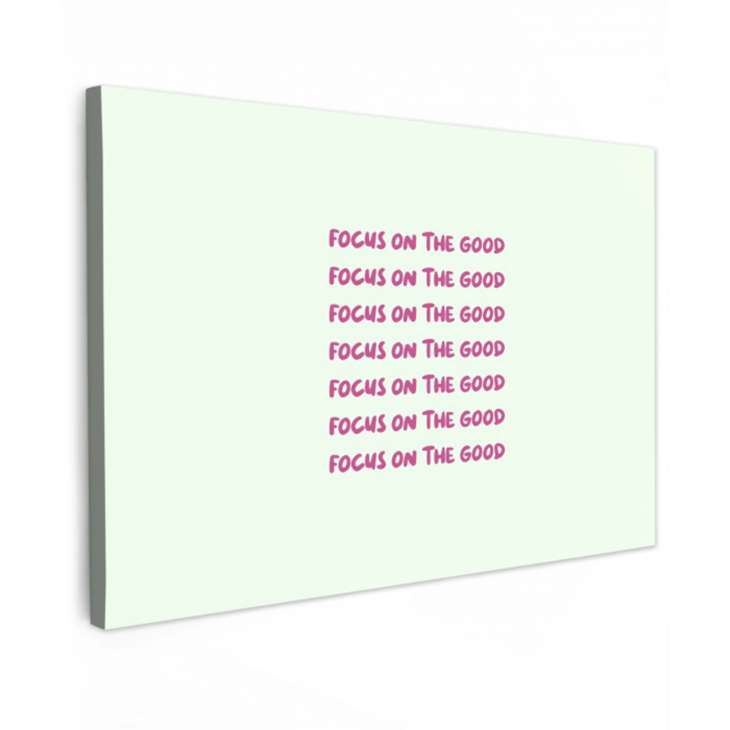 Focus on the good - Roze canvas 2cm klein -z3d