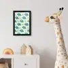 Triceratop - Blauw - Stippen - Boompjes fotolijst zwart zonder passe partout klein -usfeer4_kinderkamer