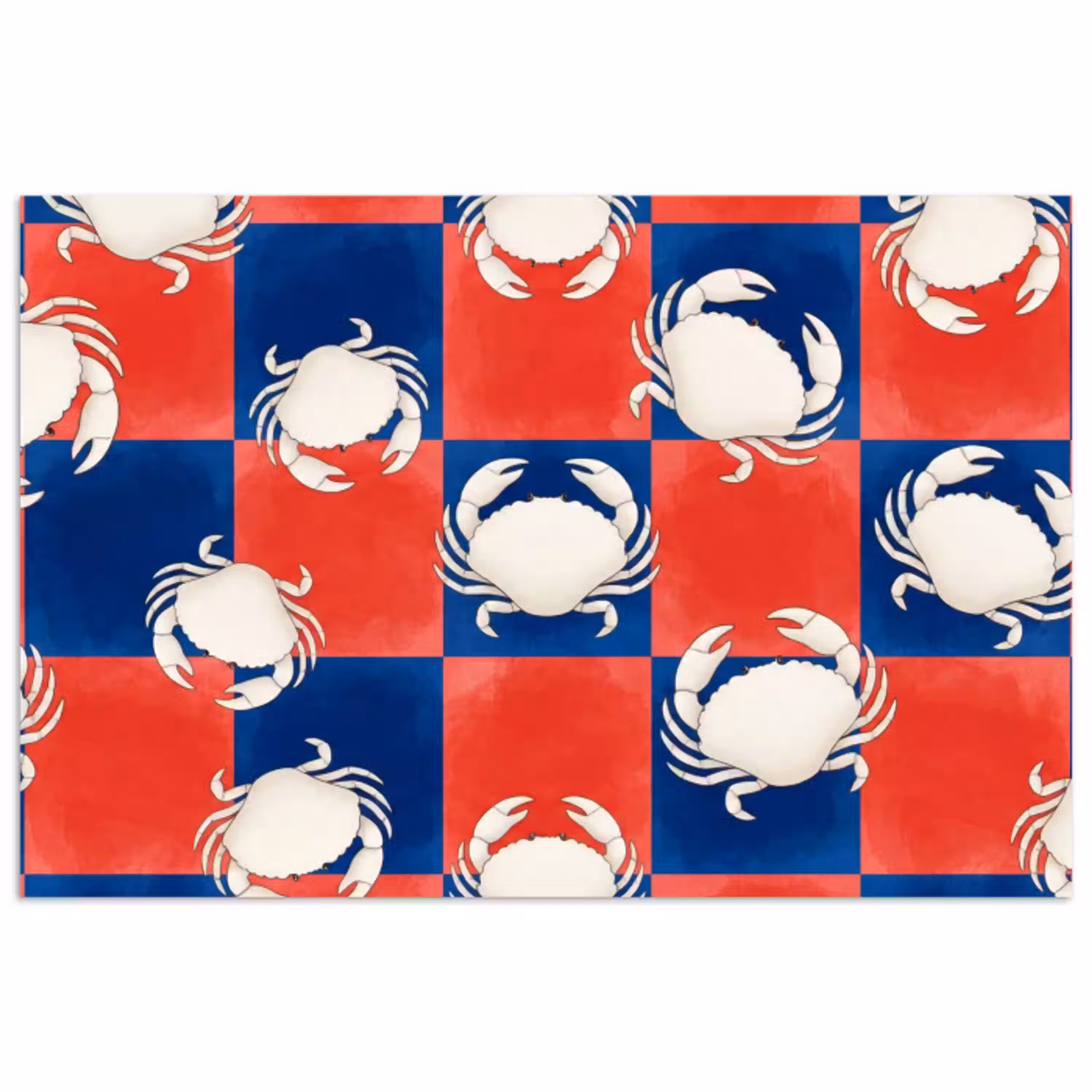 Patroon - Zeeleven - Rood - Blauw - Abstract poster papier klein -3d