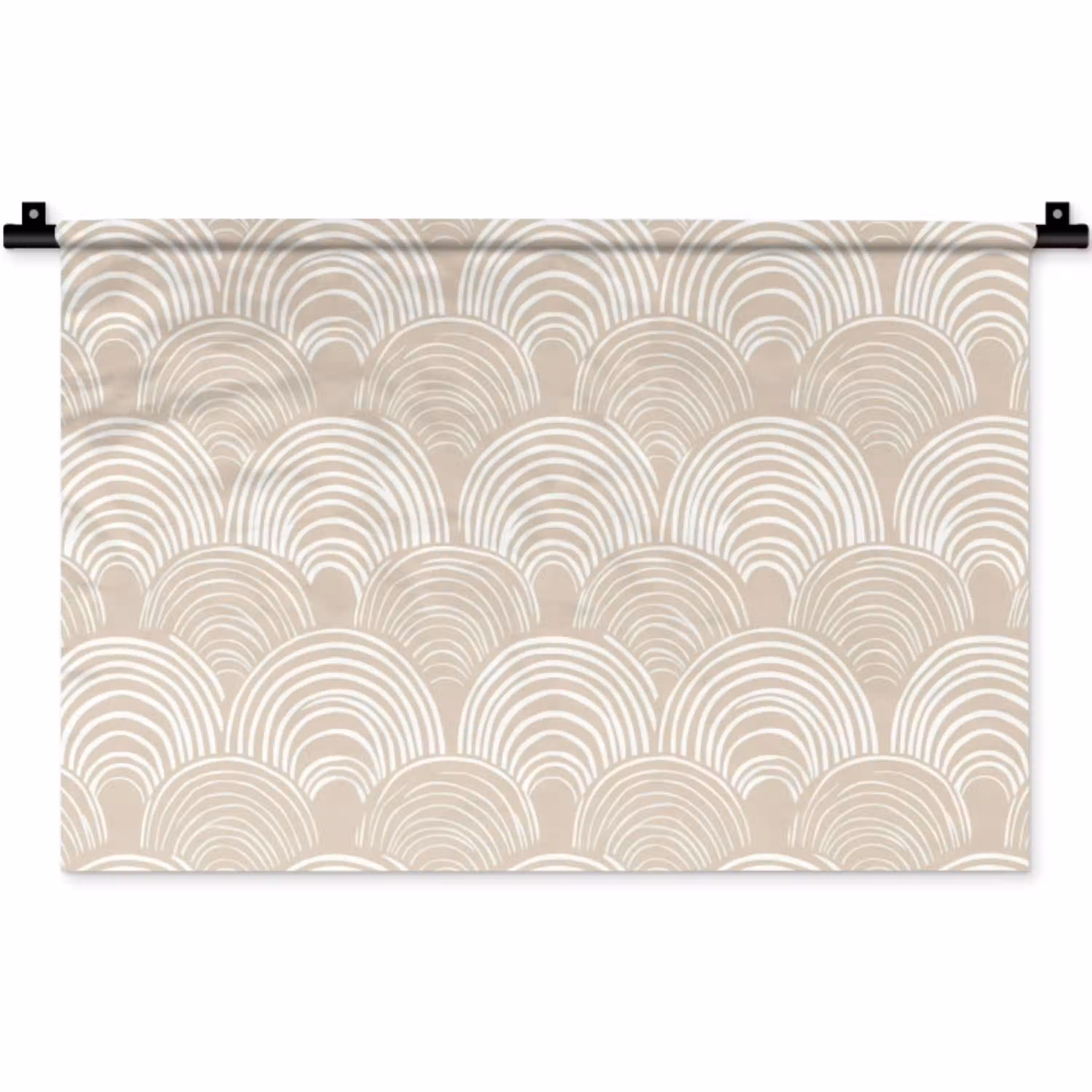 Golven - Structuur - Beige Wandkleed katoen klein 269 -zz3d