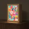 Bloemen - Olieverf - Kleurrijk - Natuur Light Box met kabel (Tafellamp) klein -z3d_website