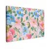 Blauw - Roze - Bloemen canvas 2cm klein -z3d