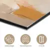 Abstract - Beige - Oranje - Kunst - Modern aluminium wit klein -closeup_NL
